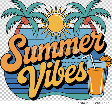 Summer Vibes Tropical Beach Illustration Summer Vibes Tropical Beach Illustration 139011677