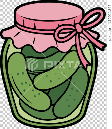 Pickle Jar Cute Cartoon Illustration 139011845
