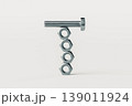 Stacked Nuts and Bolt on a White Background 139011924