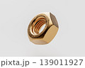 Close-Up of a Golden Nut on a Gray Background 139011927