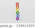 Colorful Stacked Nuts on White Background 139011929