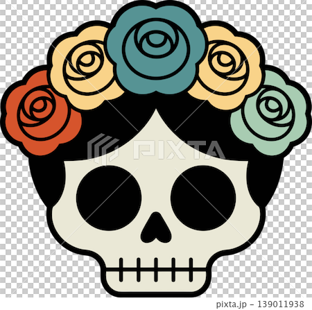 skull, mexican, rose 139011938