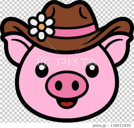 pig, hat, cartoon 139011950
