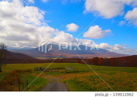 晩秋の八甲田山系の眺望（青森県十和田市） 139012062