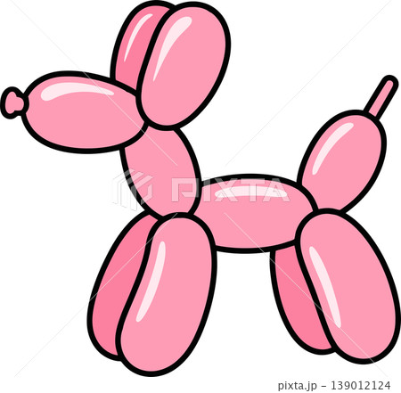 Balloon Dog Sculpture Cartoon Illustration 139012124