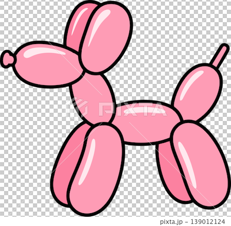 Balloon Dog Sculpture Cartoon Illustration 139012124