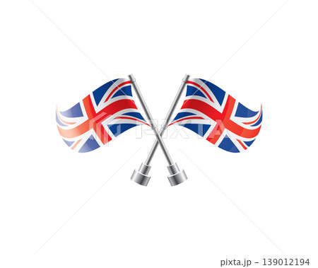 Scalable illustration capturing prideful display of British national banners Scalable illustration capturing prideful display of British national banners 139012194