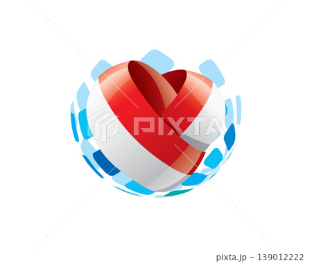 Patriotic heart wrapped in Indonesian flag illustration Patriotic heart wrapped in Indonesian flag illustration 139012222