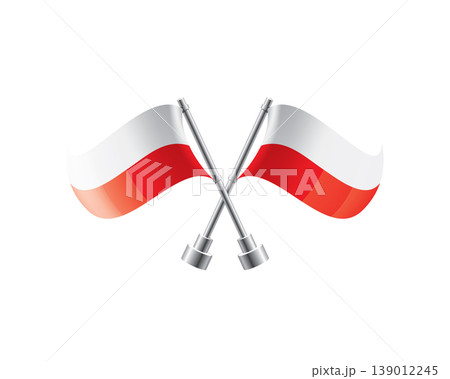 Scalable illustration capturing prideful display of Polish national banners 139012245