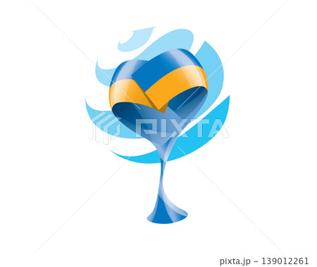 Floral emblem of the Ukrainian flag in the form of a heart Floral emblem of the Ukrainian flag in the form of a heart 139012261