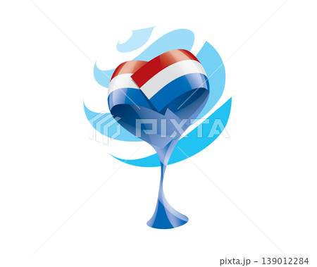 Floral emblem of the Netherlandish flag in the form of a heart Floral emblem of the Netherlandish flag in the form of a heart 139012284