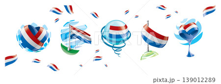 Vector set of the Netherlandish flag in various creative designs Vector set of the Netherlandish flag in various creative designs 139012289