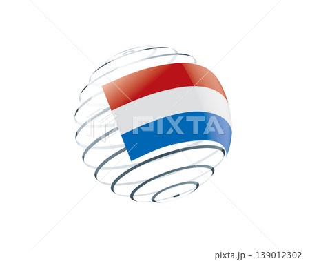 Netherlandish flag on an abstract globe Netherlandish flag on an abstract globe 139012302