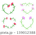 かわいい花の手描きフレームセット 139012388