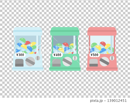 Capsule toys/gachapon (capsule toys) illustration sets priced at 300 yen, 400 yen, and 500 yen. Capsule toys/gachapon (capsule toys) illustration sets priced at 300 yen, 400 yen, and 500 yen. 139012451