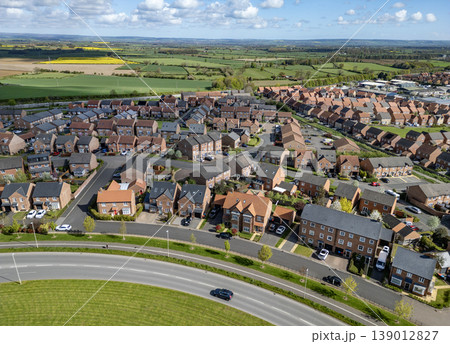 Housing estate in the market town of Malton in North Yorkshire in England Housing estate in the market town of Malton in North Yorkshire in England 139012827