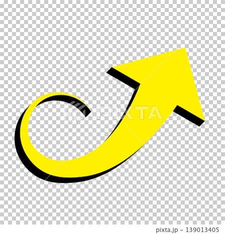 A simple yellow arrow illustration pointing upwards to the right, on a white background. A simple yellow arrow illustration pointing upwards to the right, on a white background. 139013405