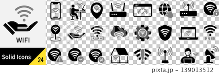 與 Wi-Fi 相關的向量輪廓圖示集 與 Wi-Fi 相關的向量輪廓圖示集 139013512