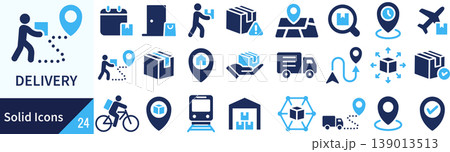 ベクターのデリバリーに関するシルエットアイコンセット 139013513