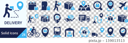 ベクターのデリバリーに関するシルエットアイコンセット 139013513