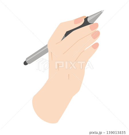 ペンタブレットを掴む右手のイラスト　お絵かき 139013835