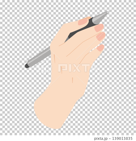 ペンタブレットを掴む右手のイラスト　お絵かき 139013835