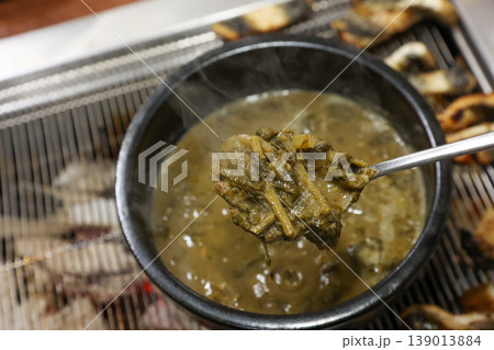 delicious authentic korean eel soup with healthy ingredients 139013884