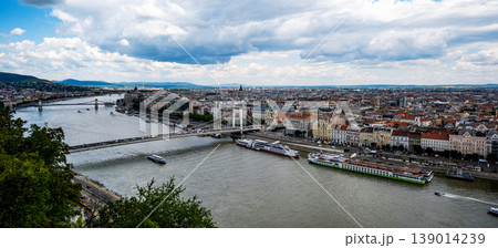 Amazing Panoramic View Of The City Center And Bridges In Budapest 139014239