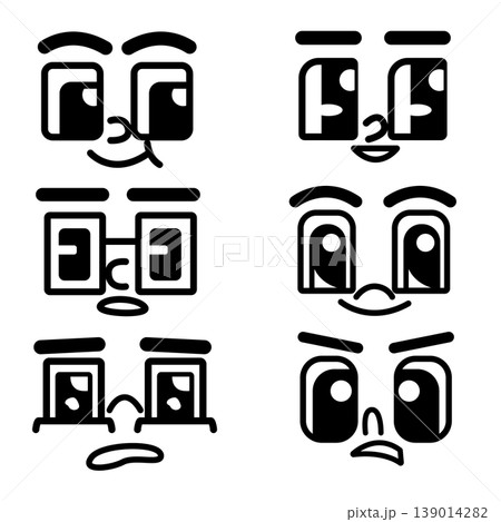 Cartoon eyes graphic for facial expression, emotional, character and illustration Cartoon eyes graphic for facial expression, emotional, character and illustration 139014282