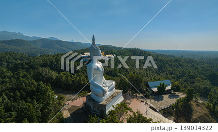 Aerial view of Wat Phra That Pu Jae A Centuries Old Temple in Phrae Province 139014322