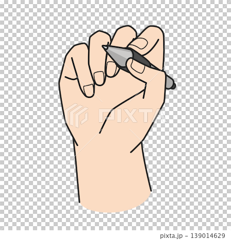 ペンタブレットを持つ右手のイラスト　お絵かき 139014629