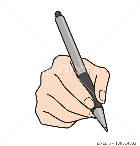 ペンタブレットを持つ右手のイラスト　お絵かき 139014632