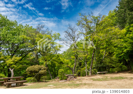 快晴の空に映える玉野御嶽神社の境内風景 快晴の空に映える玉野御嶽神社の境内風景 139014803