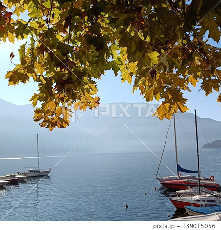 TREMEZZO, ITALY November 2024 Lake Como on a cloudy evening. TREMEZZO, ITALY November 2024 Lake Como on a cloudy evening. 139015056