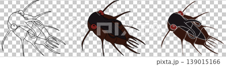 一組以巨型雙翅目三葉蟲(Dicranurus monstrosus)為主題的普普藝術插畫 一組以巨型雙翅目三葉蟲(Dicranurus monstrosus)為主題的普普藝術插畫 139015166