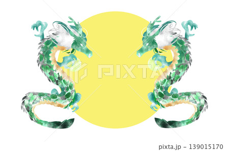 手描きの双龍のイラスト 139015170