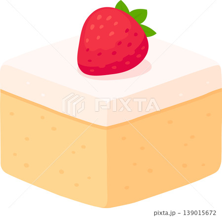 Tres leches cake illustration with strawberry Tres leches cake illustration with strawberry 139015672