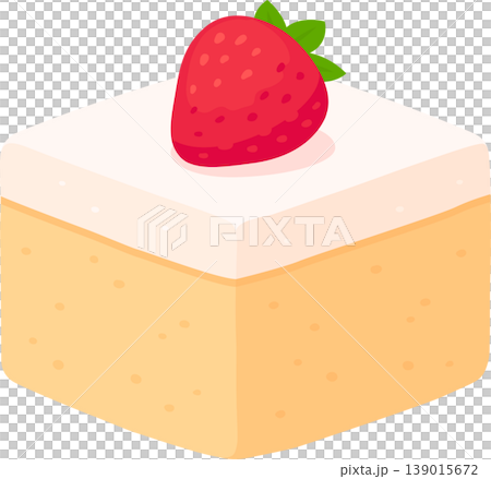 Tres leches cake illustration with strawberry Tres leches cake illustration with strawberry 139015672