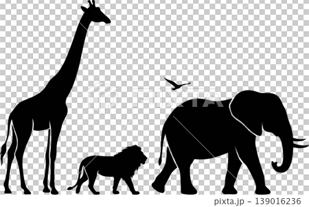 African savanna wildlife silhouettes EPS with safari park black and white background animal kingdom wildlife silhouette elephant creature illustration isolated predator herbivore EPS African savanna wildlife silhouettes EPS with safari park black and white background animal kingdom wildlife silhouette elephant creature illustration isolated predator herbivore EPS 139016236