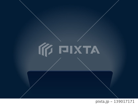 Minimalist Silhouette of a Laptop Screen with Soft Blue Ambient Glow Minimalist Silhouette of a Laptop Screen with Soft Blue Ambient Glow 139017171