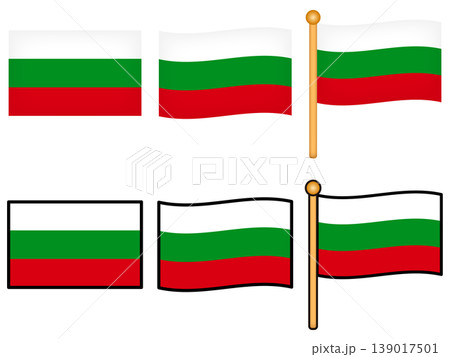 ブルガリアの国旗のイラスト素材セット ブルガリアの国旗のイラスト素材セット 139017501