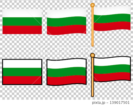 Bulgarian flag illustration set Bulgarian flag illustration set 139017501