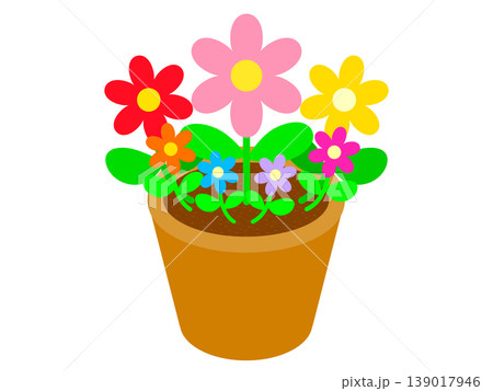 鉢植えとお花のイラスト素材 139017946