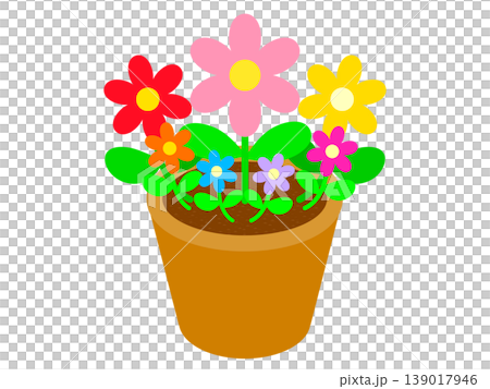 鉢植えとお花のイラスト素材 139017946