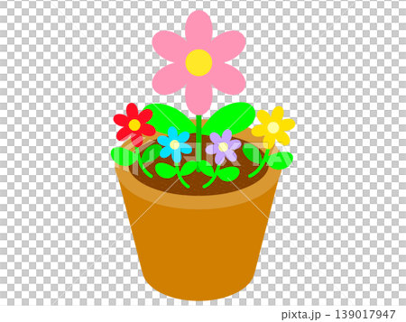 鉢植えとお花のイラスト素材2 鉢植えとお花のイラスト素材2 139017947