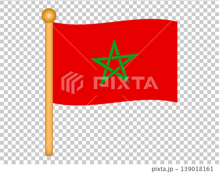 Illustration material 2 of a waving Moroccan flag 139018161