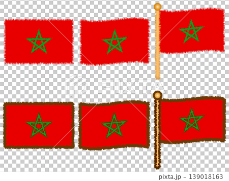 Moroccan flag illustration set 2 Moroccan flag illustration set 2 139018163