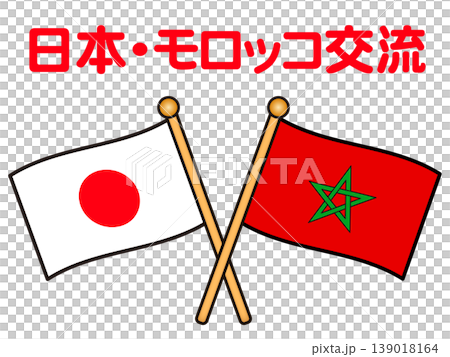 Illustrations of the Moroccan and Japanese flags Illustrations of the Moroccan and Japanese flags 139018164