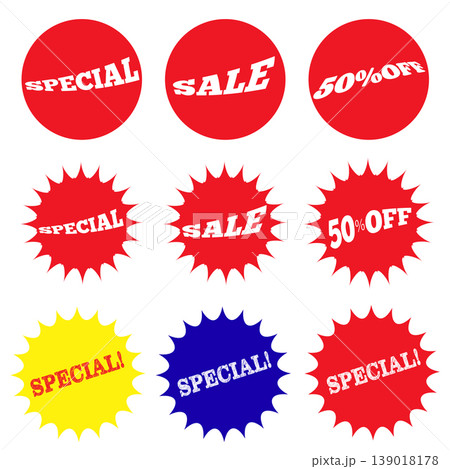 SALEバッジ 割引率表示ラベルセット 139018178