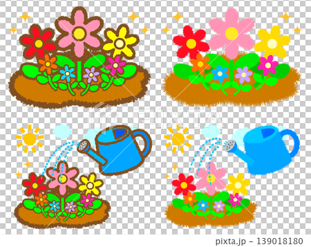 一組澆花插圖 139018180
